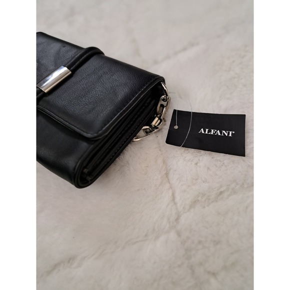 Alfani Handbags - Alfani NWT small black faux leather crossbody